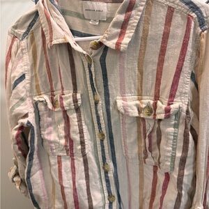 American Eagle Multicolor Striped Shirt